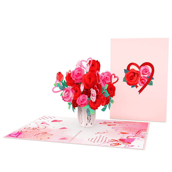 Romantischer Rosenstrauß Pop-Up