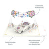 Hochzeitsauto mit "Just Married" Girlande Pop-Up
