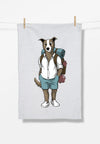 Geschirrtuch Hund Backpacker