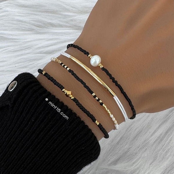 Armband Simply mit Perle schwarz