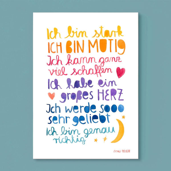 Affirmationsprint Genau richtig!