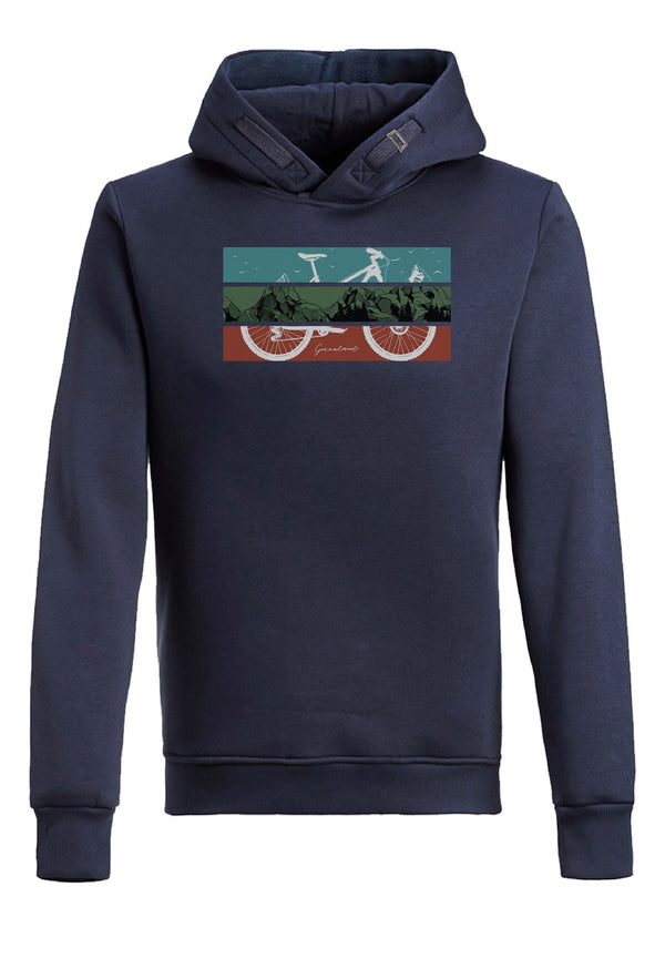 Kapuzen Hoodie Bike Mountain navy