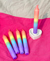 Regenbogen Kerze