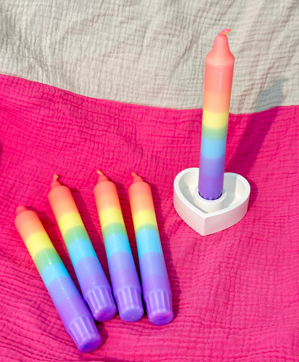 Regenbogen Kerze
