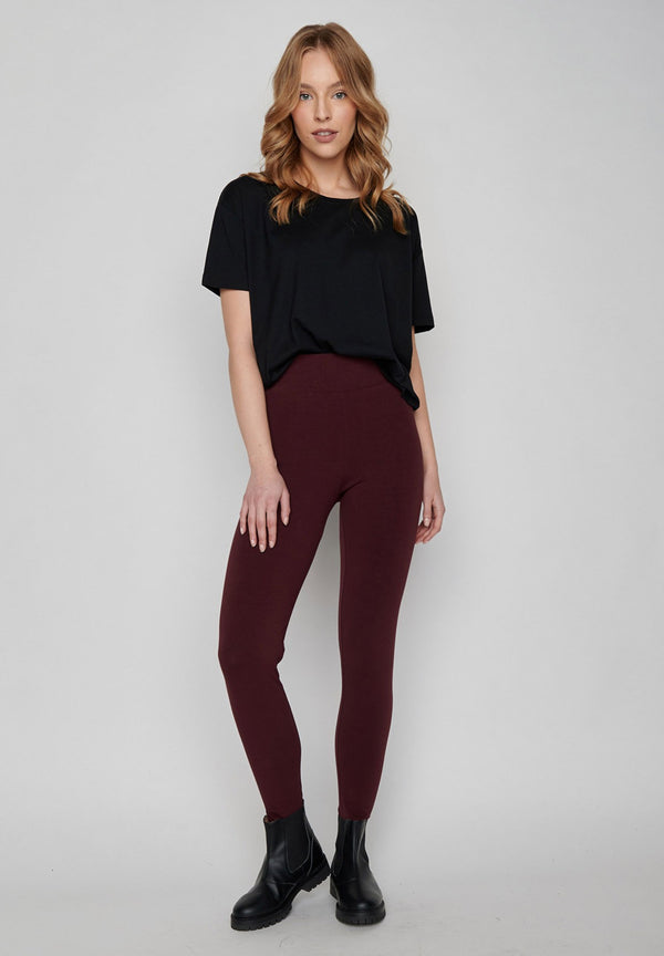 Long Leggings weinrot