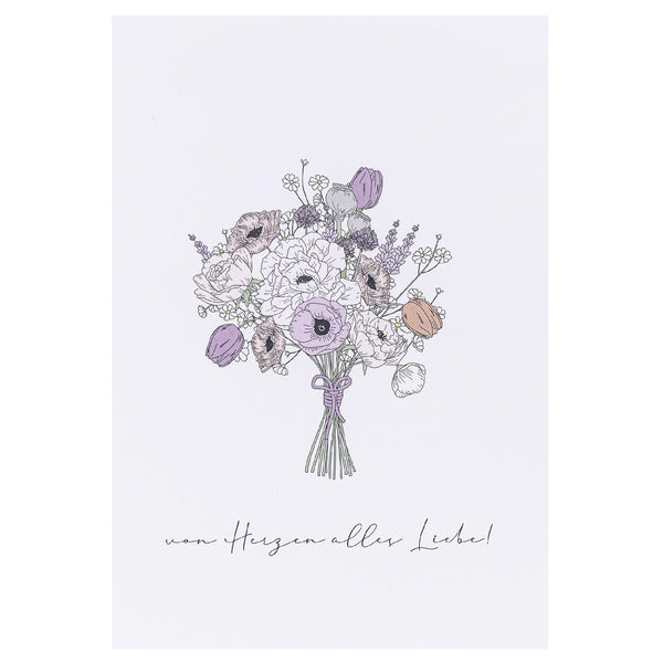 Postkarte von Herzen alles Liebe