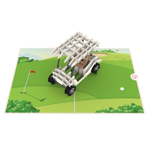 Golfmobil Pop-Up Karte