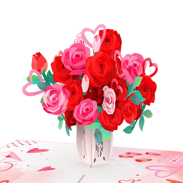 Romantischer Rosenstrauß Pop-Up