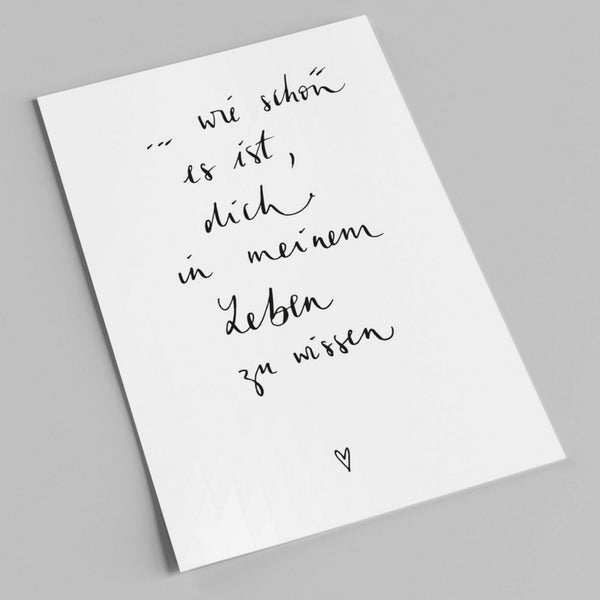 Postkarte mit Spruch Dich in meinem Leben