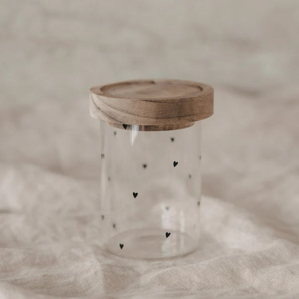 Mini Vorratsglas Herzen schwarz