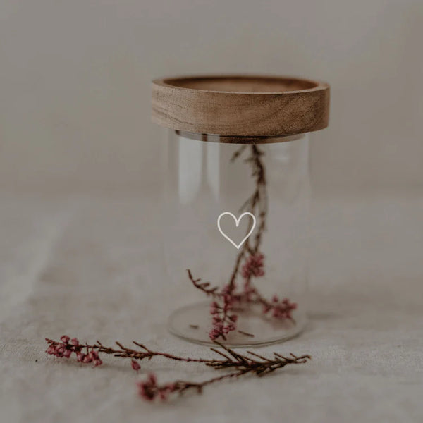 Mini Vorratsglas Herz weiß