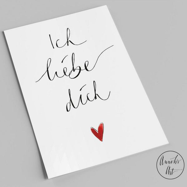 Postkarte Ich liebe Dich