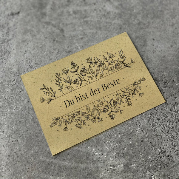 Postkarte Graspapier " Du bist der Beste "