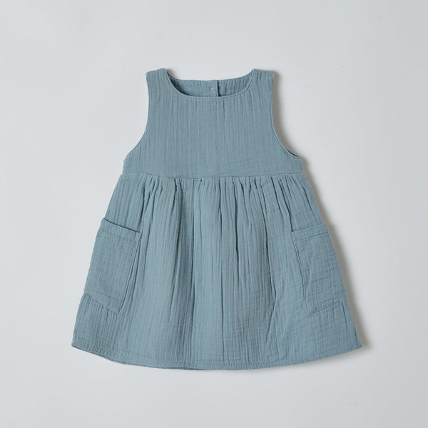 Musselin Kleid mit Taschen