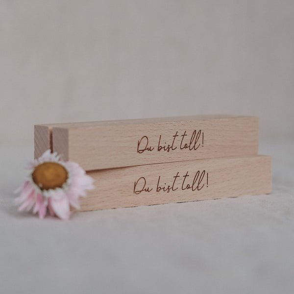 Kartenhalter mit Blumen  "Du bist toll"