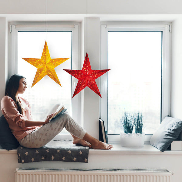 Papierstern Mono Red zum Aufhängen rot