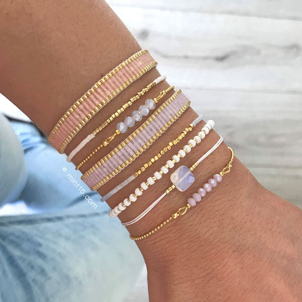 Perlen Armband Flieder