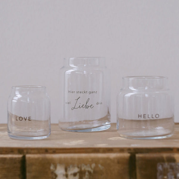 Vase aus Glas groß Liebe