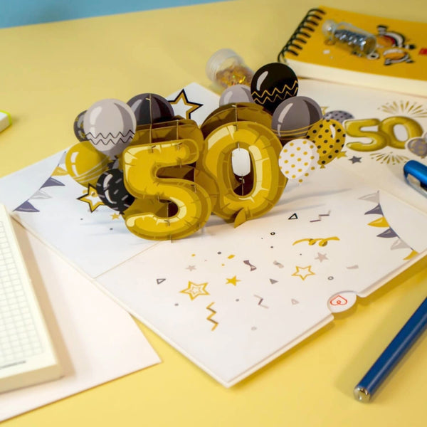 50. Geburtstag Pop-Up Karte