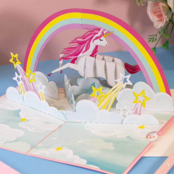 Einhorn mit Regenbogen Pop-Up