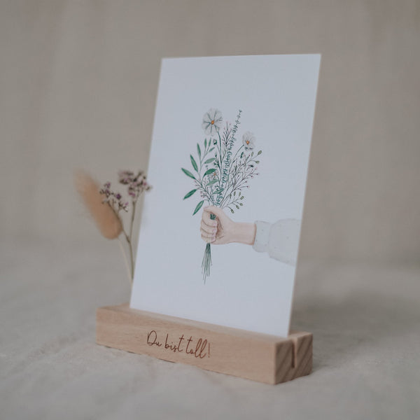 Kartenhalter mit Blumen  "Du bist toll"