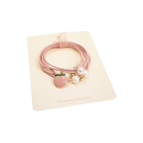 Kinder Armband / Haargummi Pfirsich