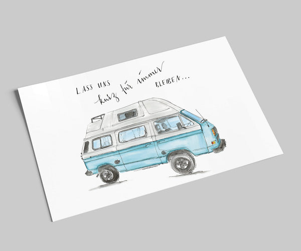 Postkarte T3-Bulli