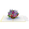 Bunter Blumenkorb Pop-Up Karte