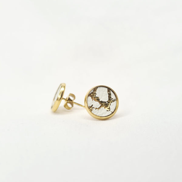 Ohrstecker Leder Gold