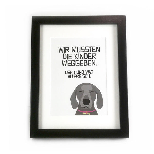 Print: der Hund war allergisch
