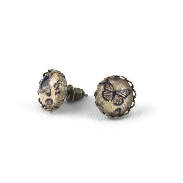 Schmetterling Ohrstecker Bronze