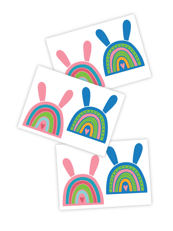 Fake Tattoo Rainbow Rabbits