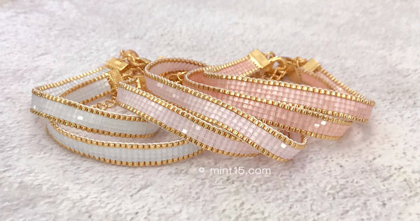 Perlen Armband Flieder