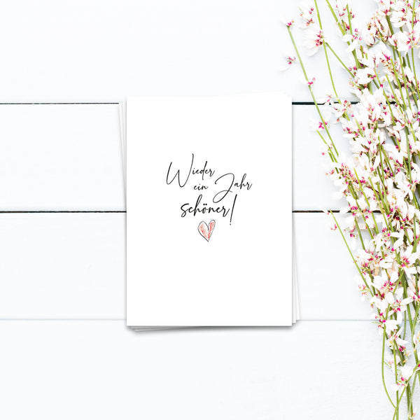 Postkarte Wieder ein Jahr schöner