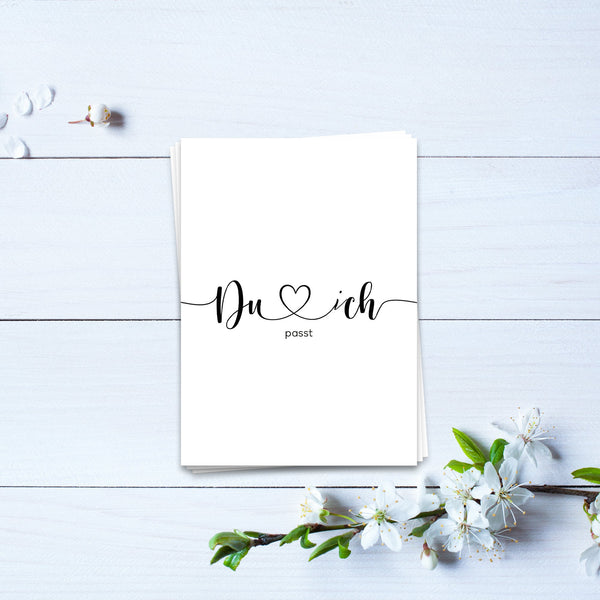 Postkarte Du, ich, passt