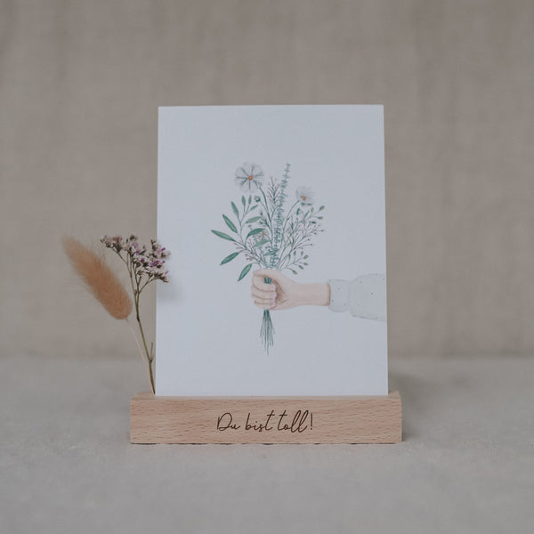 Kartenhalter mit Blumen  "Du bist toll"