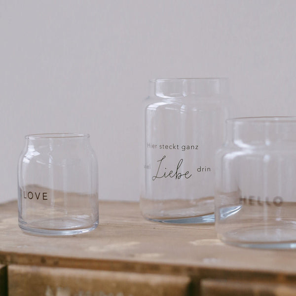 Vase aus Glas groß Liebe