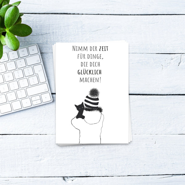 Postkarte Nimm dir Zeit für Dinge die glücklich machen
