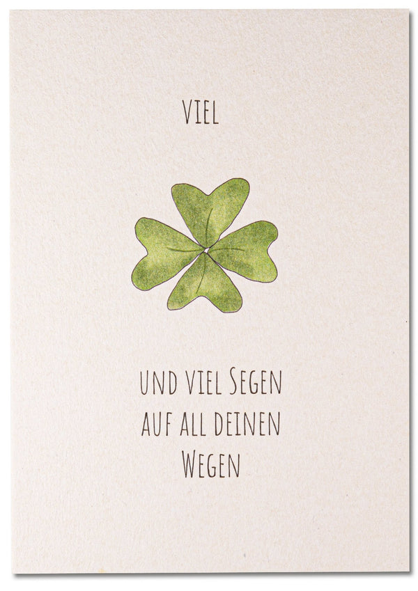 Karte Glück und Segen Kleeblatt