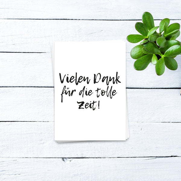 Karte Vielen Dank für die tolle Zeit