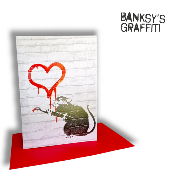 Banksy Klappkarte - Love Rat