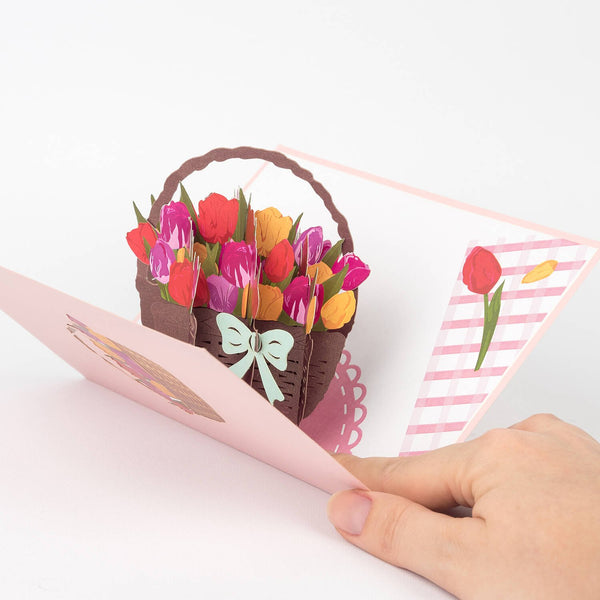 Bunter Tulpenkorb Pop-Up