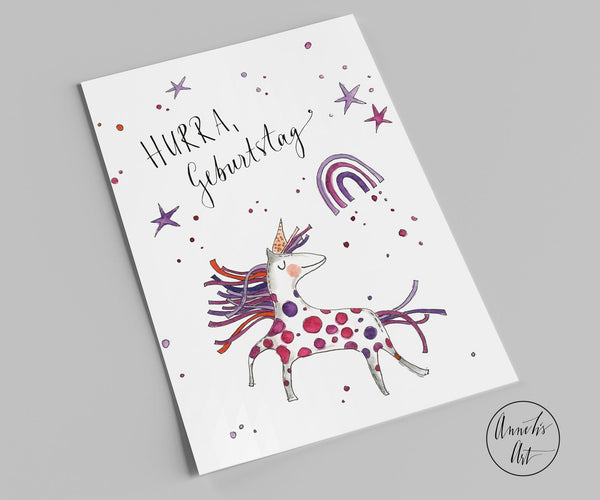 Einhorn Geburtstag Postkarte