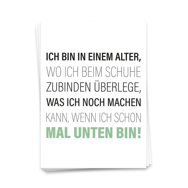 Postkarte Ich bin in einem Alter...